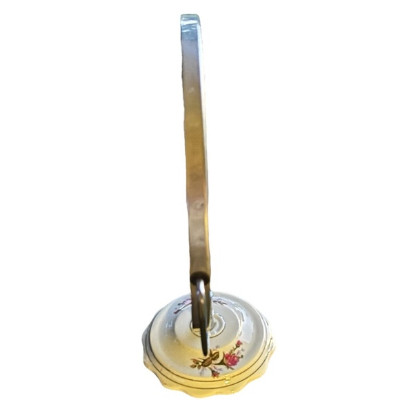 VTG Porcelain Base Double Sided Magnifying Vanity Make Up Mirror Roses Floral - Picture 10 of 10